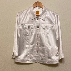 Ladies Jacket White Shimmer Jacket